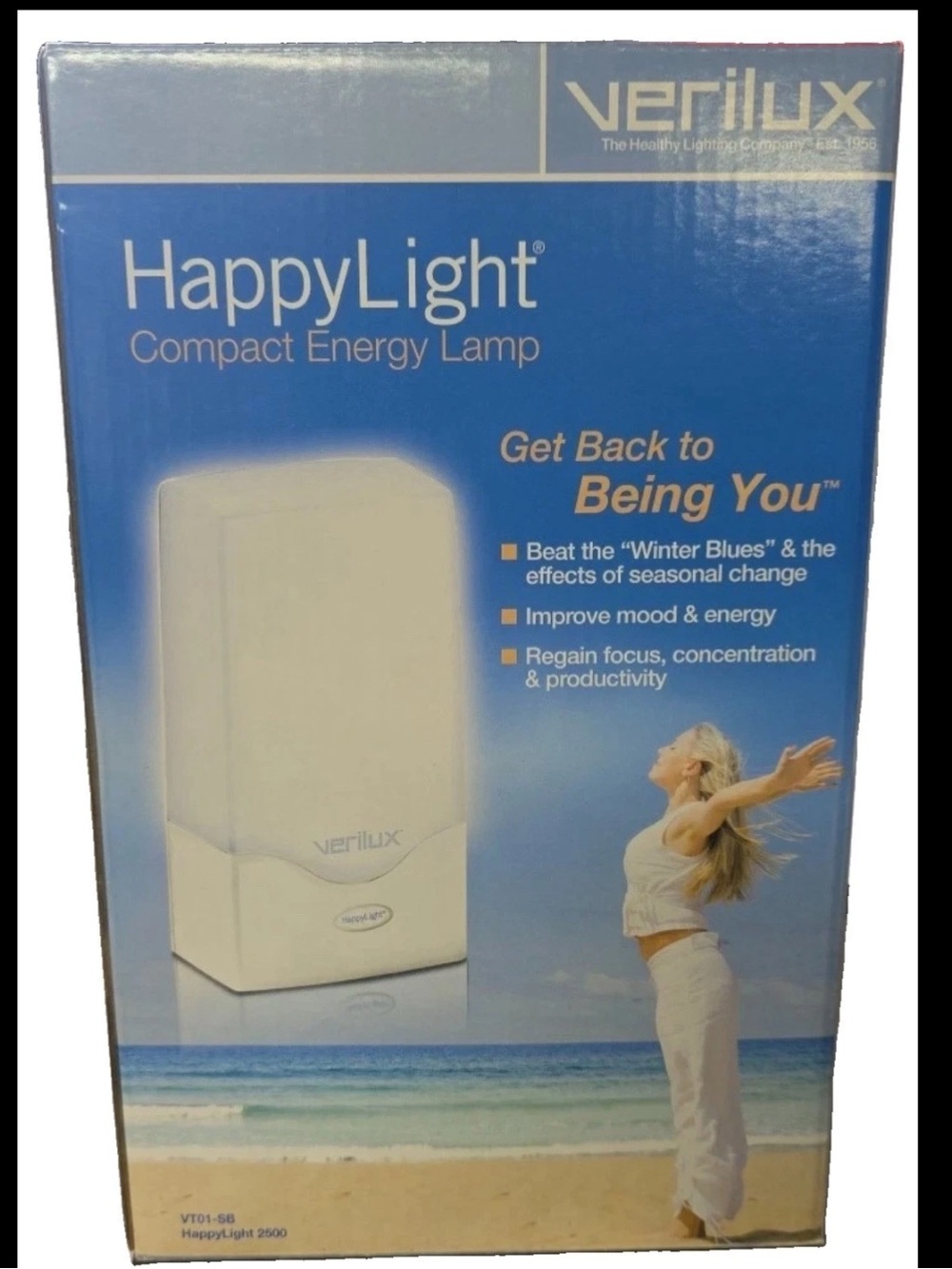Verilux HappyLight 2500 VT01 unisex UV-Free LED Mood Energy Bright Therapy Lamp